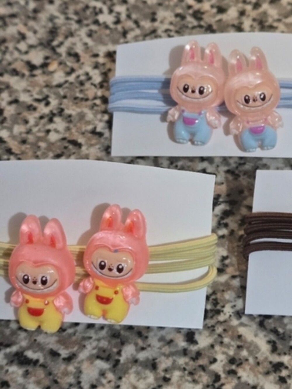 Cute Bunny Labubu Charm Hair Ties Set